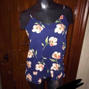 Blue Floral Tank